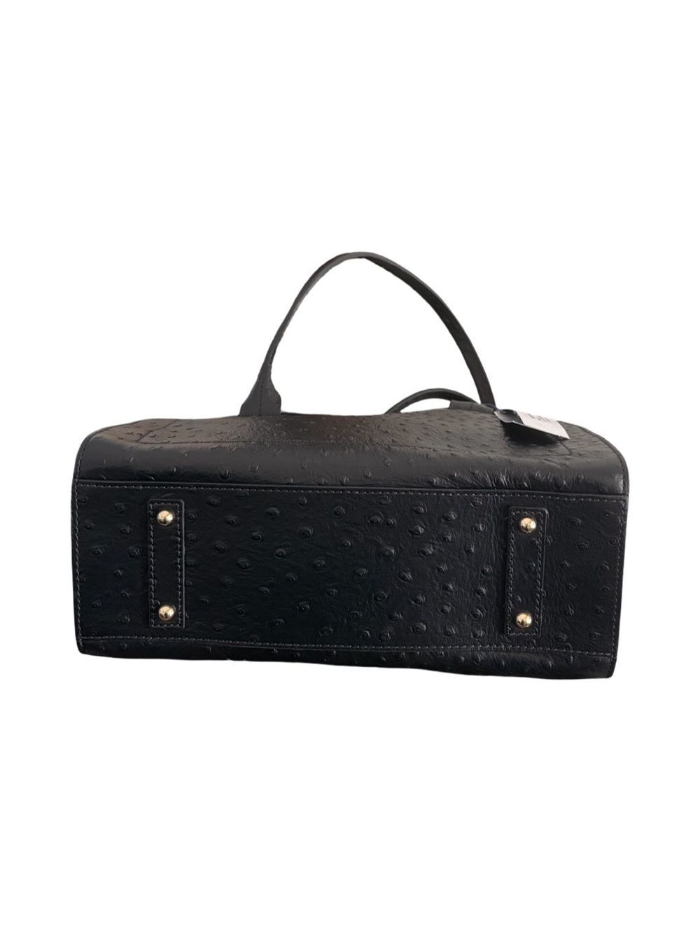 NWT Dooney & Bourke Janine Black Leather Ostrich Satchel Shoulder Purse - Picture 15 of 16